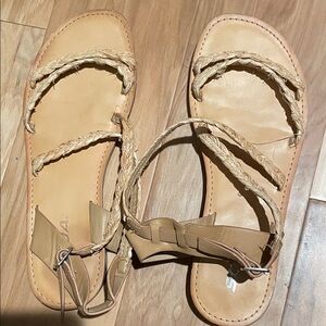 Women’s Tan Braided Strap Sandals